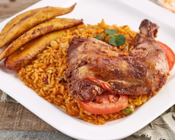 Jollof Rice with Chicken (5ps chicken)